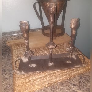Unique rustic candle holder